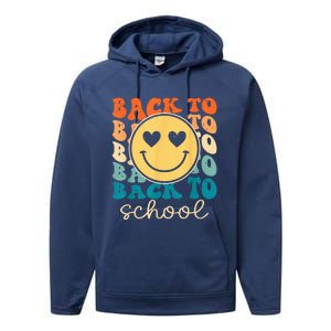 Boho Style Groovy Smile Back to School Performance Fleece Hoodie