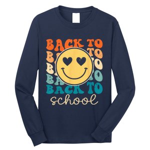 Boho Style Groovy Smile Back to School Long Sleeve Shirt