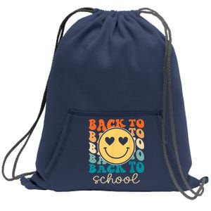 Boho Style Groovy Smile Back to School Sweatshirt Cinch Pack Bag