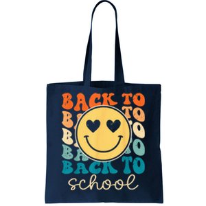 Boho Style Groovy Smile Back to School Tote Bag