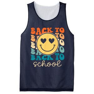 Boho Style Groovy Smile Back to School Mesh Reversible Basketball Jersey Tank