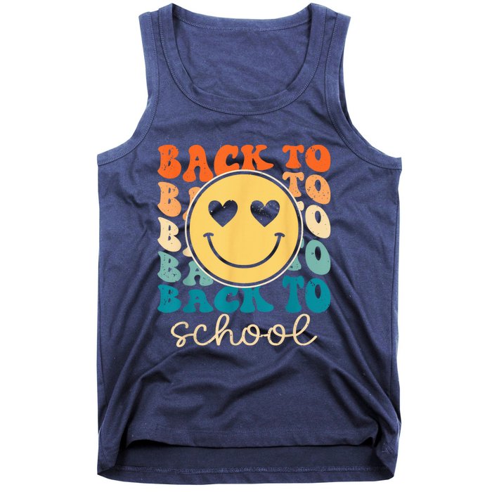 Boho Style Groovy Smile Back to School Tank Top