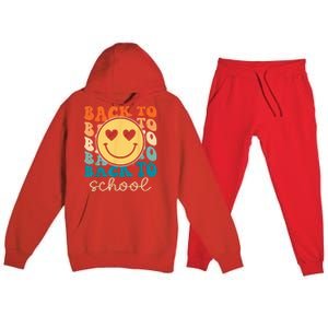 Boho Style Groovy Smile Back to School Premium Hooded Sweatsuit Set