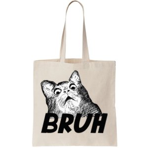 Bruh Shocked Gasp Cat Tote Bag