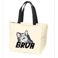 Bruh Shocked Gasp Cat Zip Tote Bag