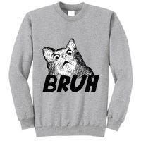 Bruh Shocked Gasp Cat Tall Sweatshirt