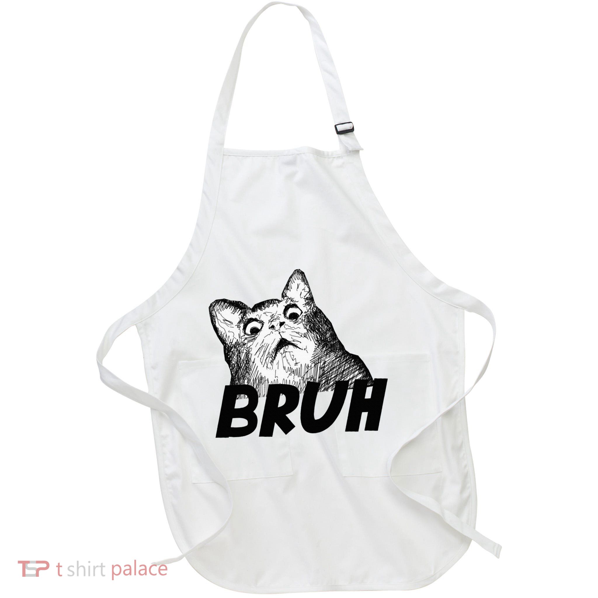 Bruh Shocked Gasp Cat Apron