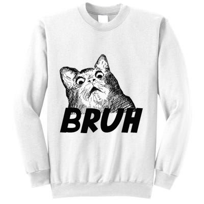 Bruh Shocked Gasp Cat Sweatshirt