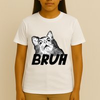 Bruh Shocked Gasp Cat T-Shirt
