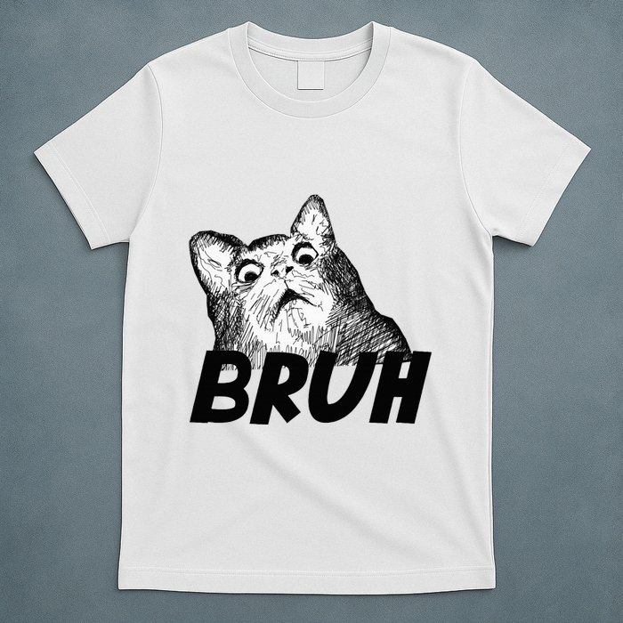 Bruh Shocked Gasp Cat T-Shirt