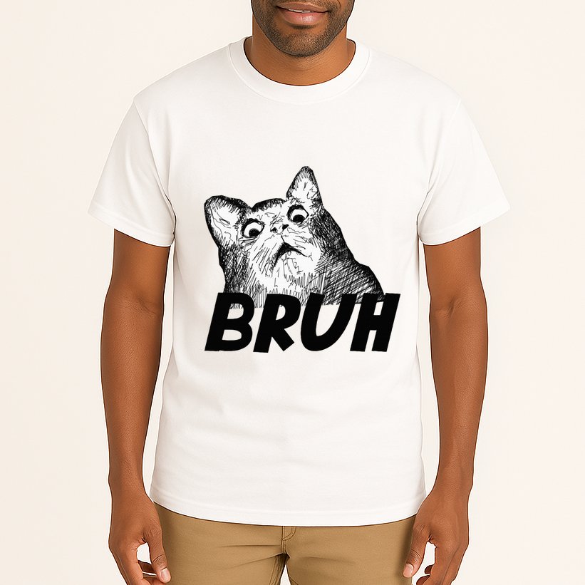 Bruh Shocked Gasp Cat Tall T-Shirt