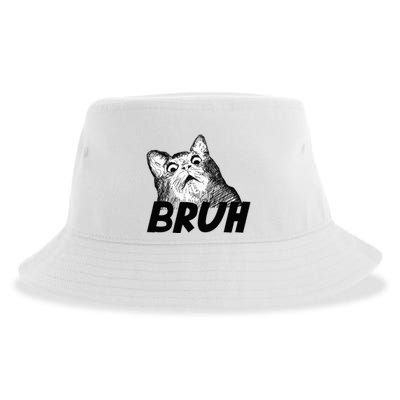 Bruh Shocked Gasp Cat Sustainable Bucket Hat