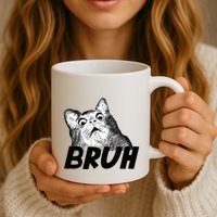 Bruh Shocked Gasp Cat Mug