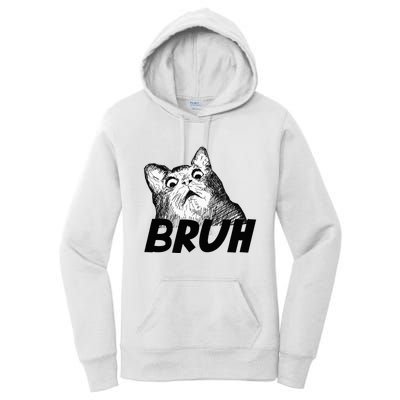 Bruh Shocked Gasp Cat Women's Pullover Hoodie
