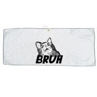 Bruh Shocked Gasp Cat Large Microfiber Waffle Golf Towel