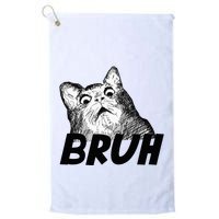 Bruh Shocked Gasp Cat Golf Towel