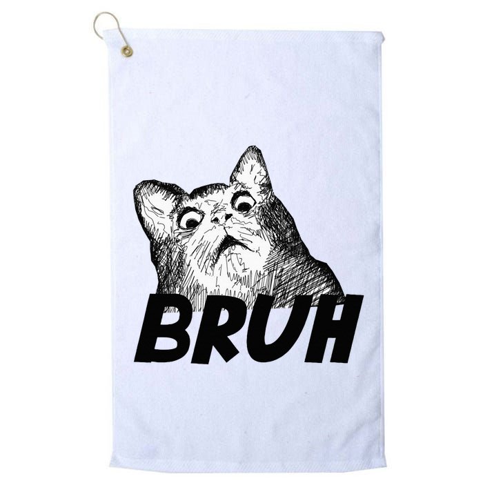 Bruh Shocked Gasp Cat Golf Towel