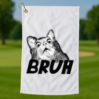 Bruh Shocked Gasp Cat Golf Towel