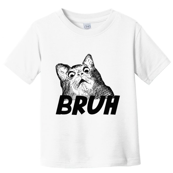 Bruh Shocked Gasp Cat Toddler T-Shirt