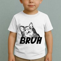 Bruh Shocked Gasp Cat Toddler T-Shirt