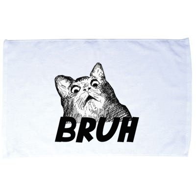 Bruh Shocked Gasp Cat Microfiber Hand Towel