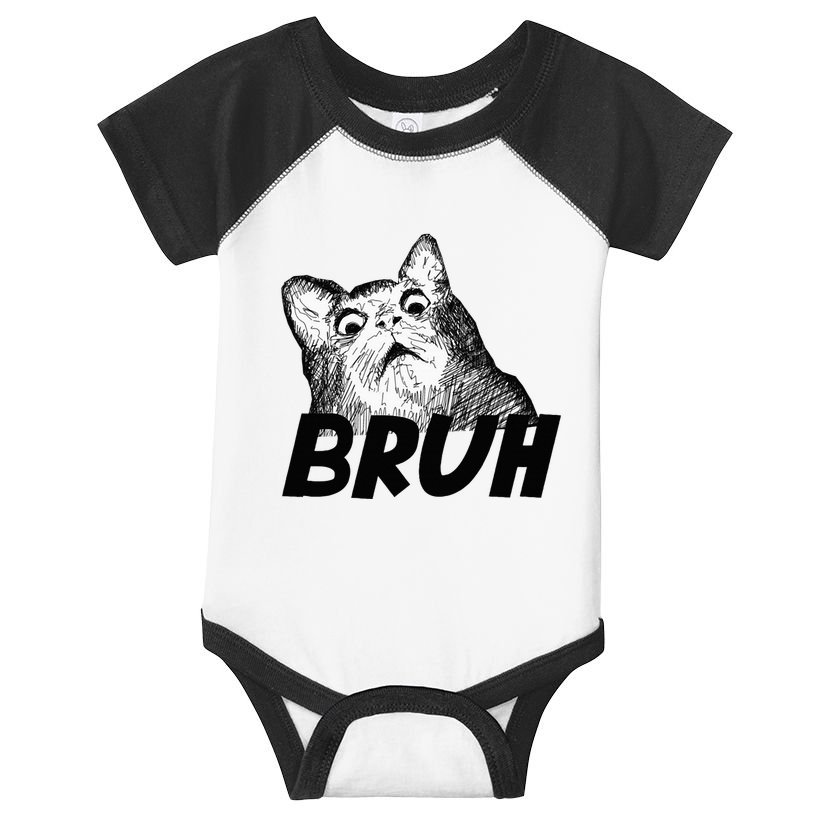 Bruh Shocked Gasp Cat Infant Baby Jersey Bodysuit