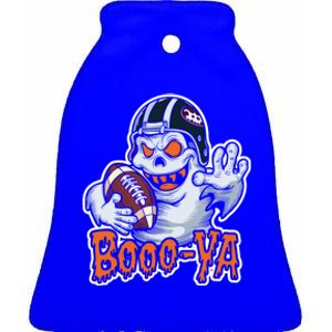 Boooya Spooky Ghost Halloween Football Great Gift Ceramic Bell Ornament