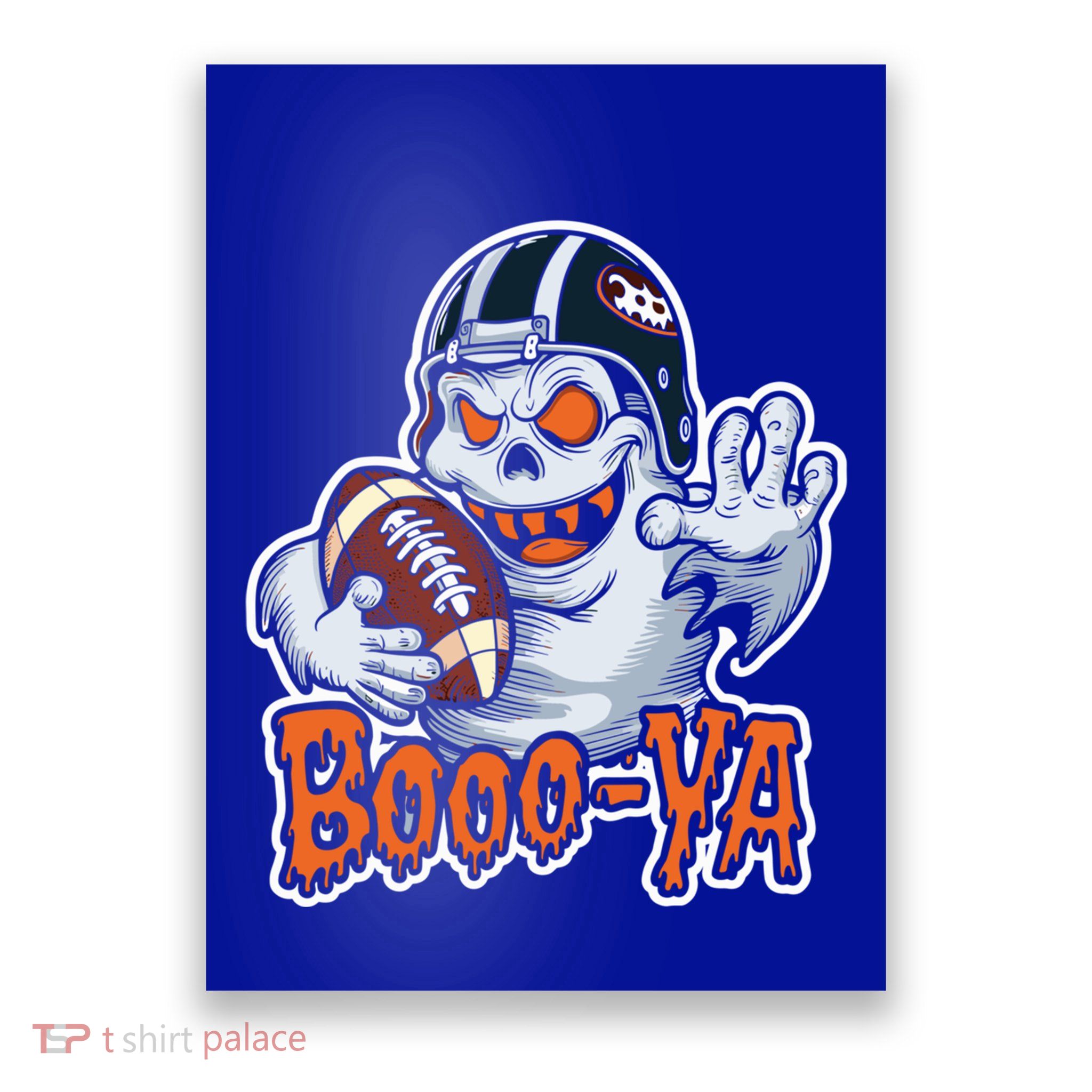 Boooya Spooky Ghost Halloween Football Great Gift Poster