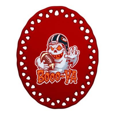 Boooya Spooky Ghost Halloween Football Great Gift Ceramic Oval Ornament