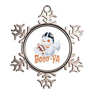 Boooya Spooky Ghost Halloween Football Great Gift Metallic Star Ornament