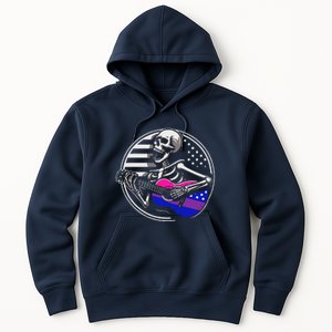 Bisexual Skeleton Guitar Lgbtq Pride Bisexuality Flag Hoodie