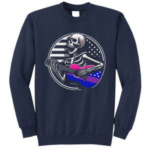 Bisexual Skeleton Guitar Lgbtq Pride Bisexuality Flag Sweatshirt