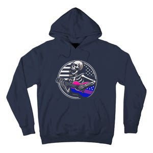 Bisexual Skeleton Guitar Lgbtq Pride Bisexuality Flag Tall Hoodie