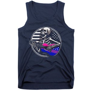 Bisexual Skeleton Guitar Lgbtq Pride Bisexuality Flag Tank Top