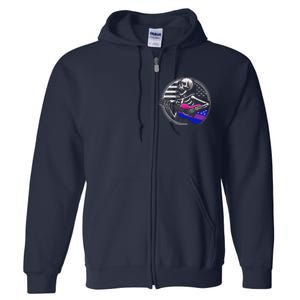 Bisexual Skeleton Guitar Lgbtq Pride Bisexuality Flag Full Zip Hoodie