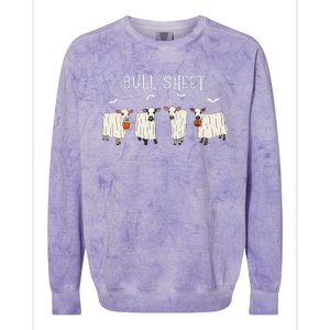 Bull Sheet Ghost Cow Halloween Funny This Is Bull Sheet Colorblast Crewneck Sweatshirt