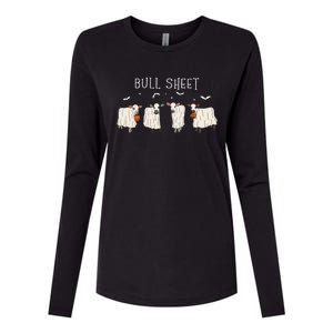 Bull Sheet Ghost Cow Halloween Funny This Is Bull Sheet Womens Cotton Relaxed Long Sleeve T-Shirt