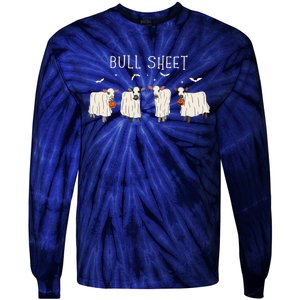 Bull Sheet Ghost Cow Halloween Funny This Is Bull Sheet Tie-Dye Long Sleeve Shirt