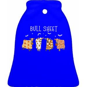 Bull Sheet Ghost Cow Halloween Funny This Is Bull Sheet Gift Ceramic Bell Ornament