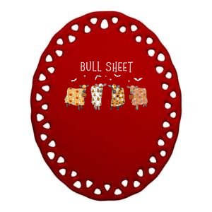 Bull Sheet Ghost Cow Halloween Funny This Is Bull Sheet Gift Ceramic Oval Ornament