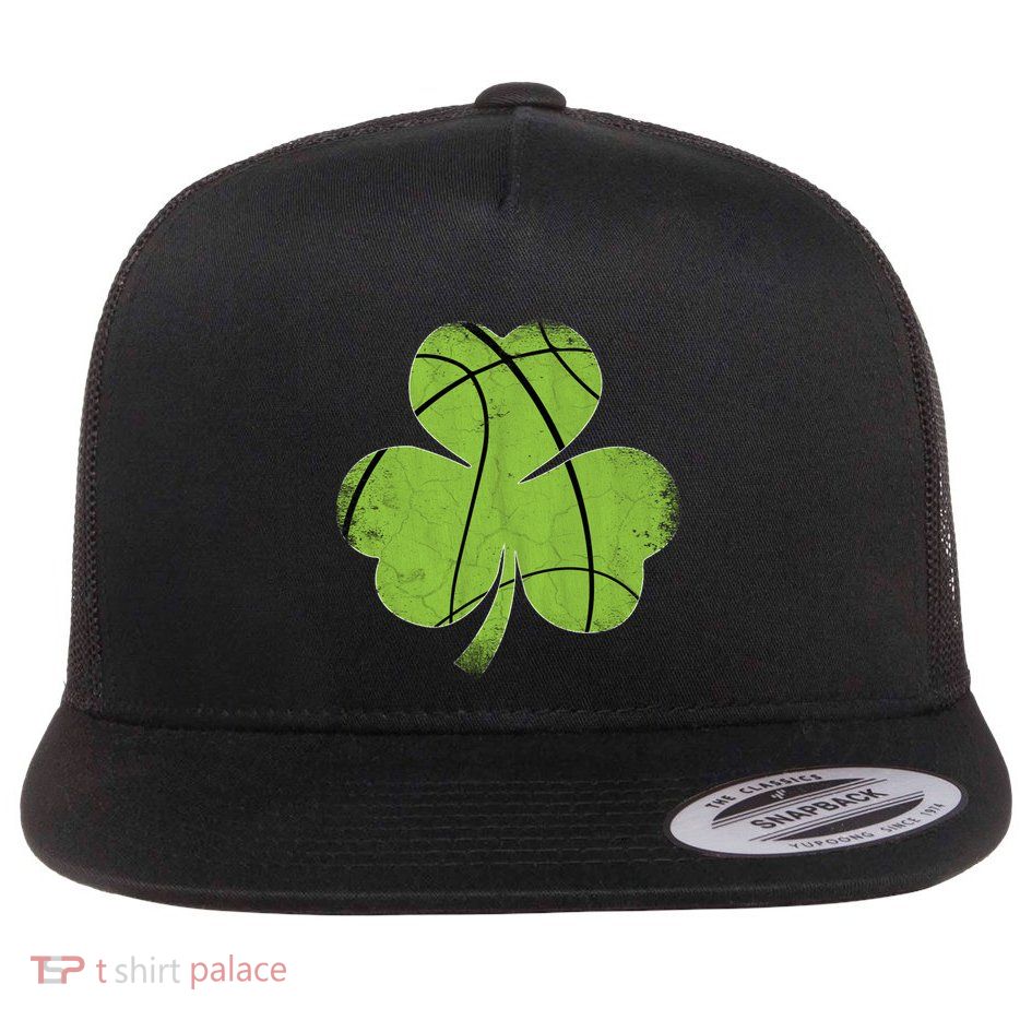 Basketball Shamrock Gift Funny St Patricks Day Irish Gift Cute Gift Flatbill Hat