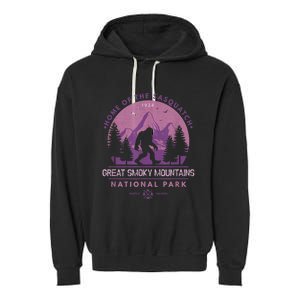 Bigfoot Sasquatch Great Smoky Mountains National Park Garment-Dyed Fleece Hoodie