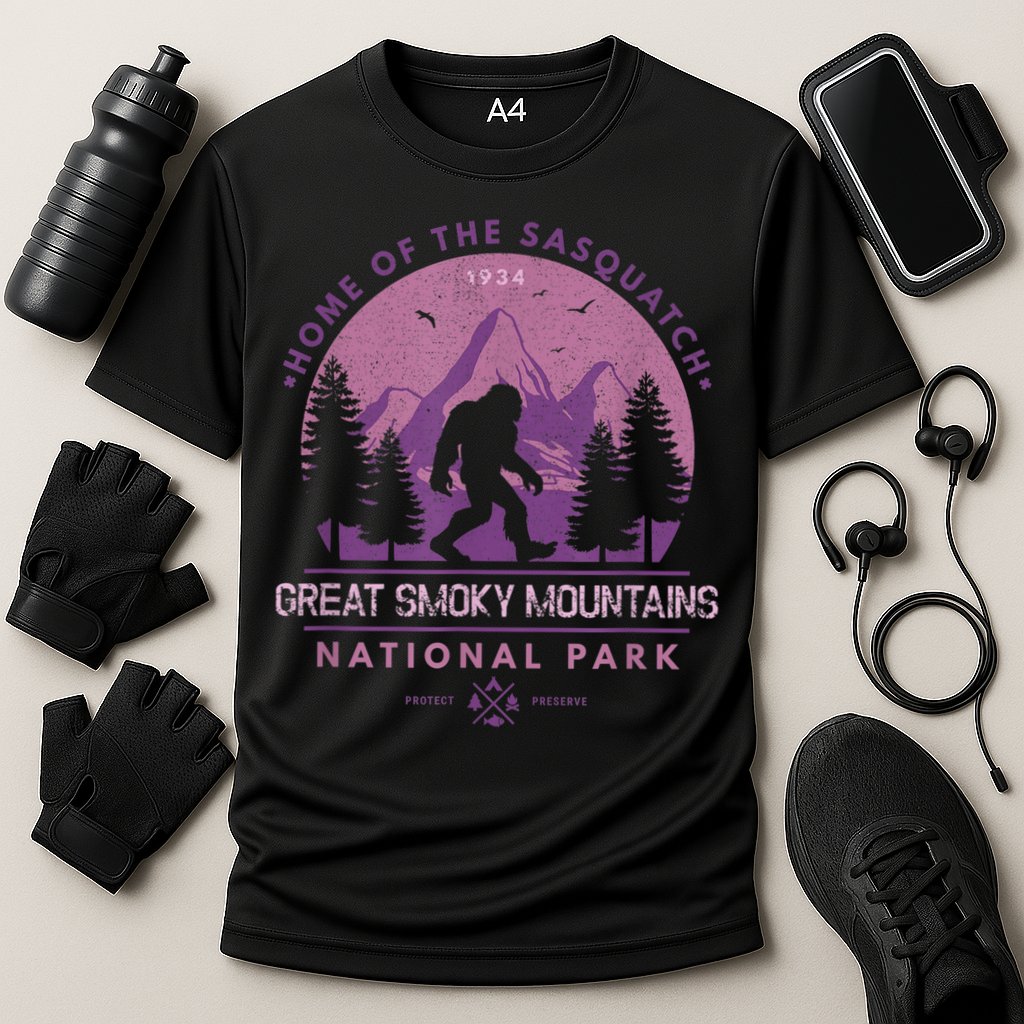 Bigfoot Sasquatch Great Smoky Mountains National Park Cooling Performance Crew T-Shirt