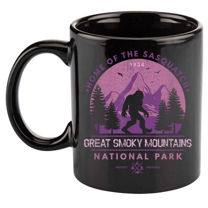 Bigfoot Sasquatch Great Smoky Mountains National Park 11oz C Handle Ceramic Mug