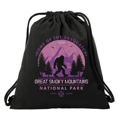 Bigfoot Sasquatch Great Smoky Mountains National Park Drawstring Bag