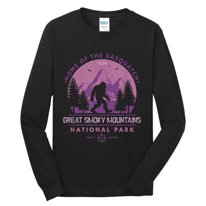 Bigfoot Sasquatch Great Smoky Mountains National Park Tall Long Sleeve T-Shirt