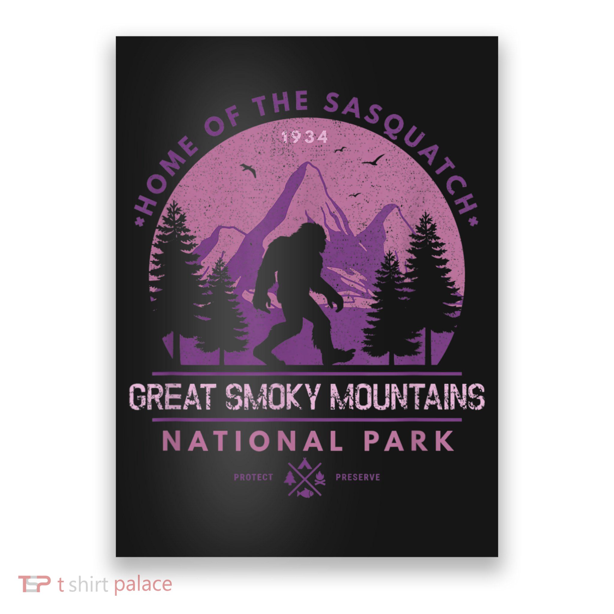 Bigfoot Sasquatch Great Smoky Mountains National Park Poster