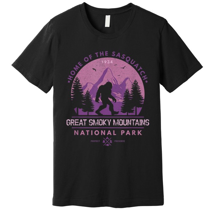 Bigfoot Sasquatch Great Smoky Mountains National Park Premium T-Shirt