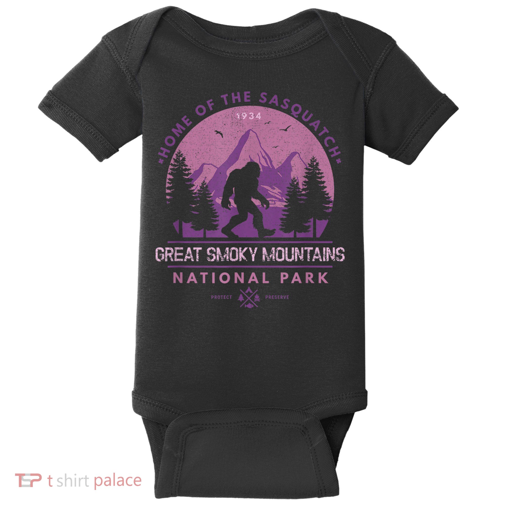 Bigfoot Sasquatch Great Smoky Mountains National Park Baby Bodysuit