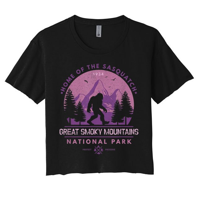 Bigfoot Sasquatch Great Smoky Mountains National Park Crop Top